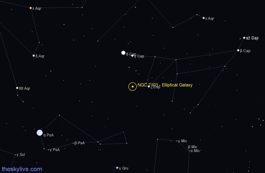 Finder chart NGC 7103 - Elliptical Galaxy in Capricornus star