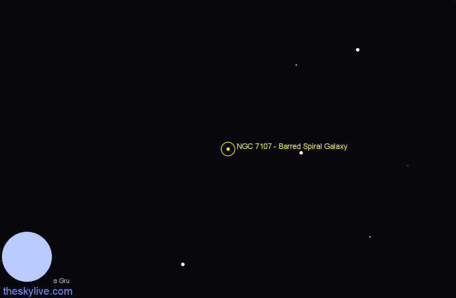 Finder chart NGC 7107 - Barred Spiral Galaxy in Grus star