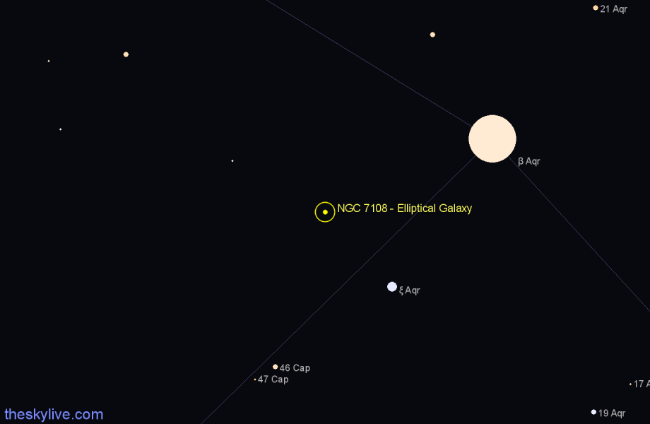 Finder chart NGC 7108 - Elliptical Galaxy in Aquarius star