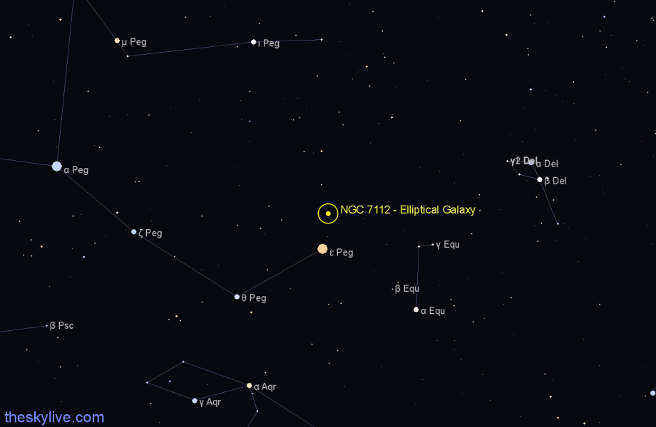 Finder chart NGC 7112 - Elliptical Galaxy in Pegasus star