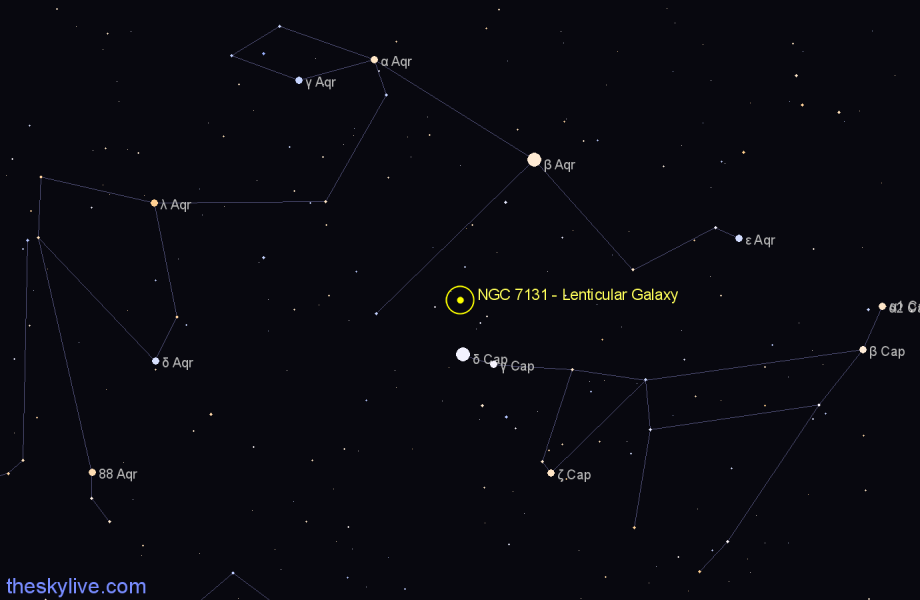 Finder chart NGC 7131 - Lenticular Galaxy in Capricornus star