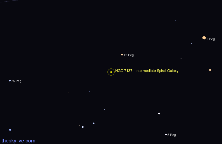 Finder chart NGC 7137 - Intermediate Spiral Galaxy in Pegasus star