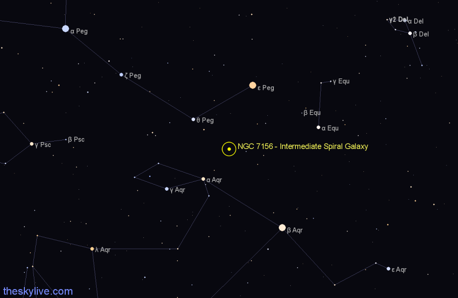 Finder chart NGC 7156 - Intermediate Spiral Galaxy in Pegasus star