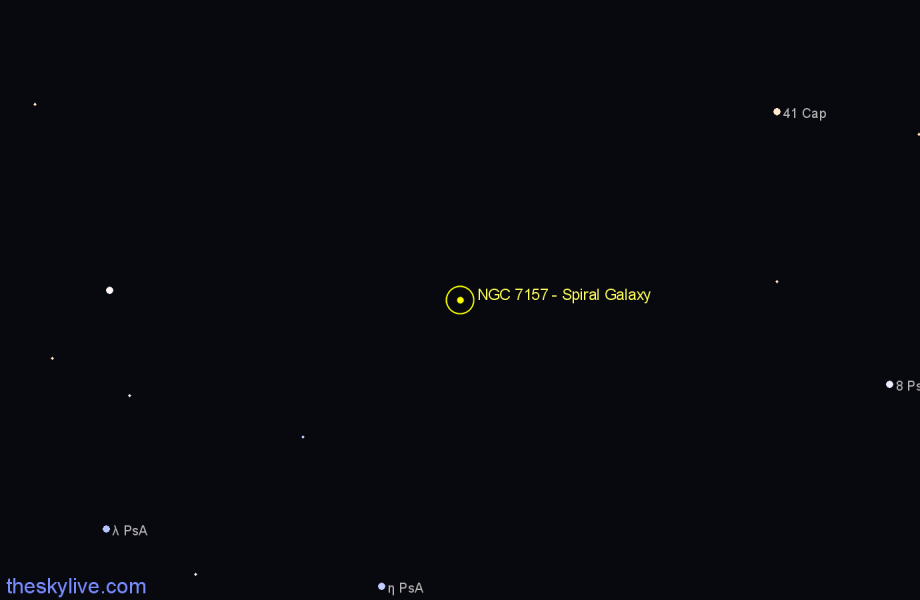 Finder chart NGC 7157 - Spiral Galaxy in Piscis Austrinus star