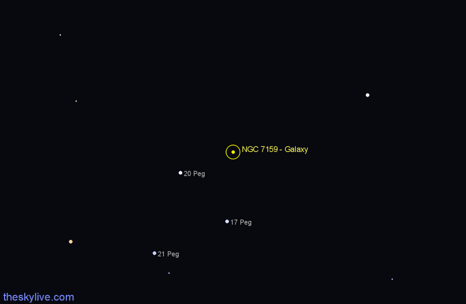 Finder chart NGC 7159 - Galaxy in Pegasus star