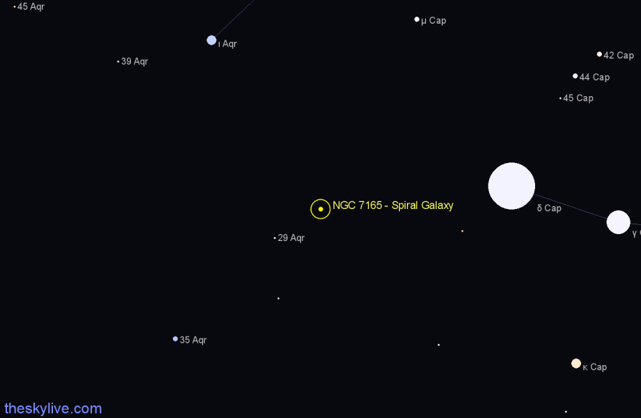 Finder chart NGC 7165 - Spiral Galaxy in Aquarius star