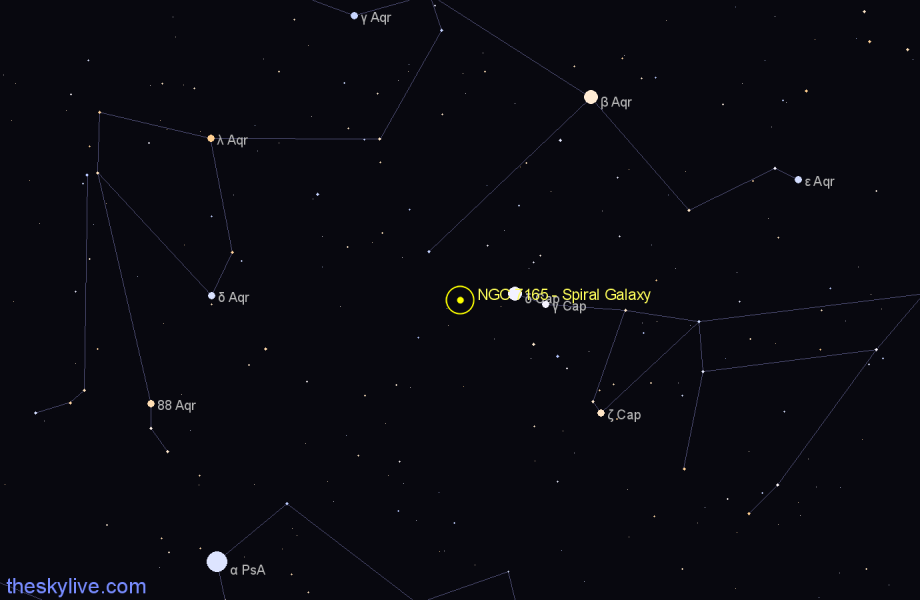 Finder chart NGC 7165 - Spiral Galaxy in Aquarius star