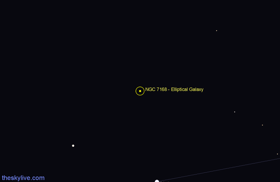 Finder chart NGC 7168 - Elliptical Galaxy in Indus star