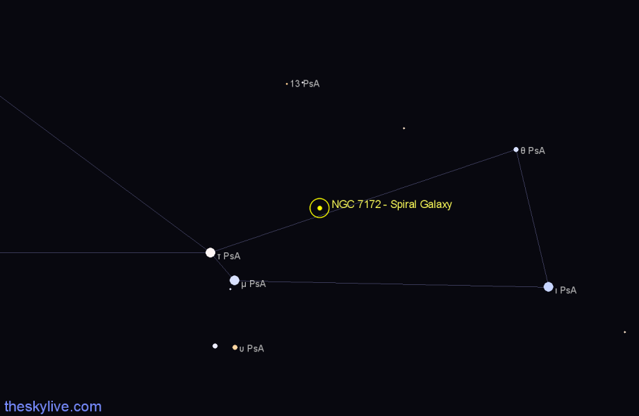 Finder chart NGC 7172 - Spiral Galaxy in Piscis Austrinus star