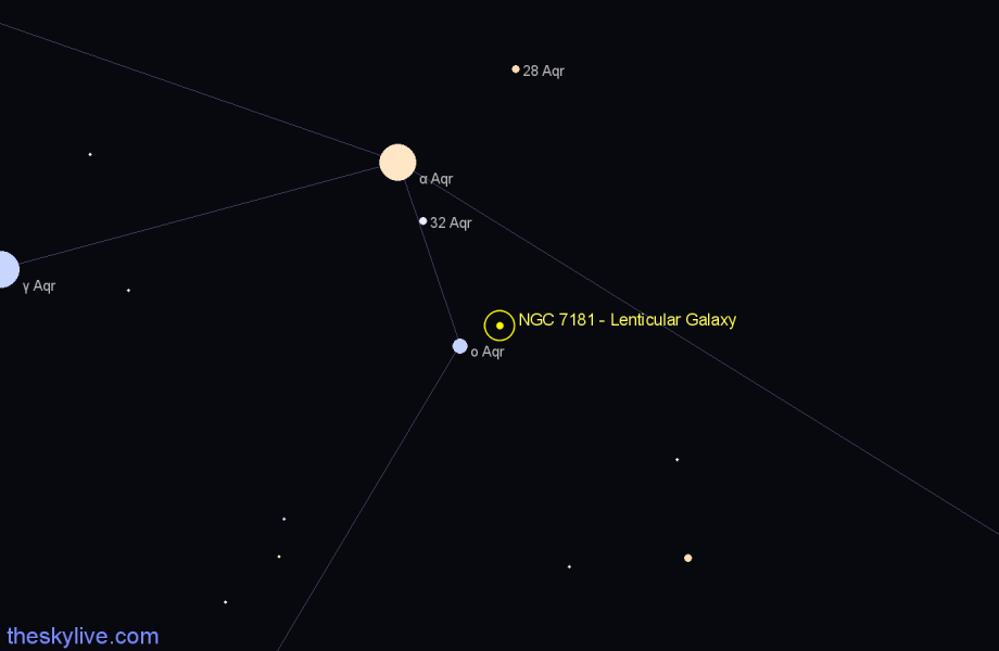Finder chart NGC 7181 - Lenticular Galaxy in Aquarius star