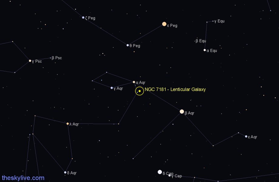 Finder chart NGC 7181 - Lenticular Galaxy in Aquarius star