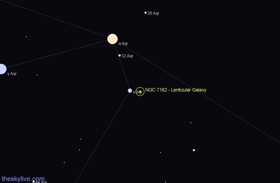 Finder chart NGC 7182 - Lenticular Galaxy in Aquarius star