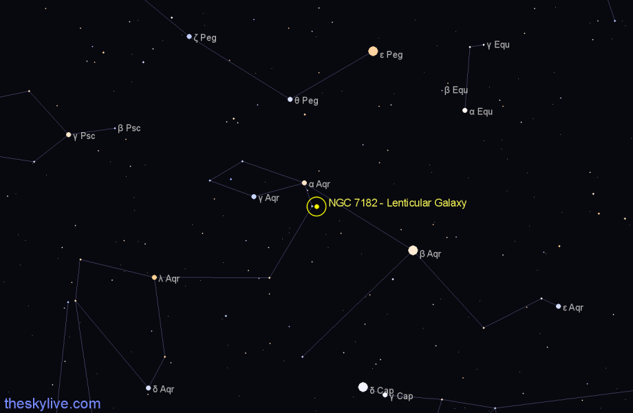 Finder chart NGC 7182 - Lenticular Galaxy in Aquarius star