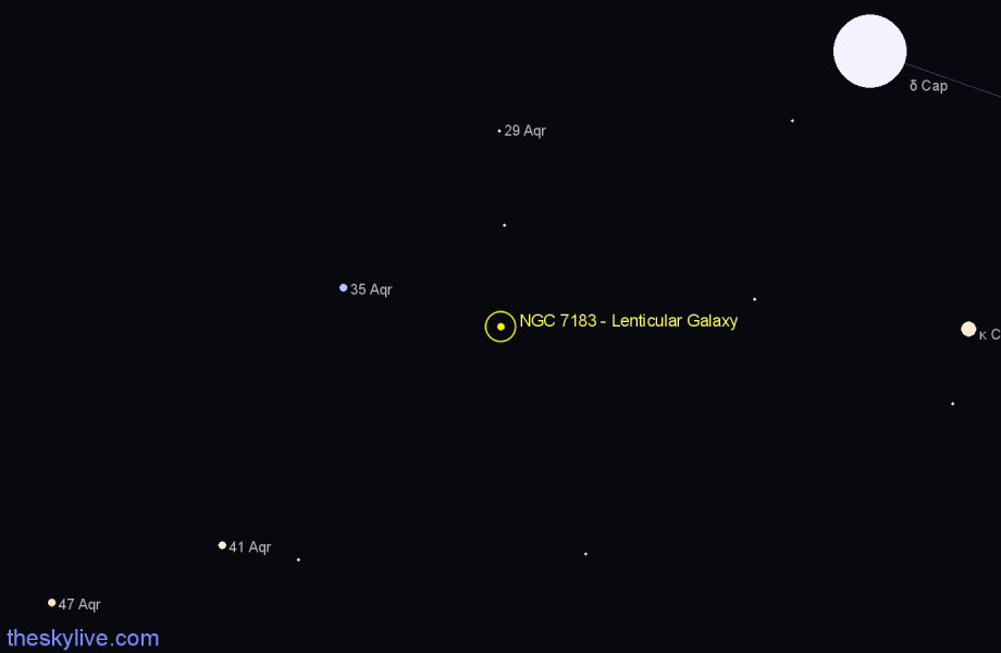 Finder chart NGC 7183 - Lenticular Galaxy in Aquarius star