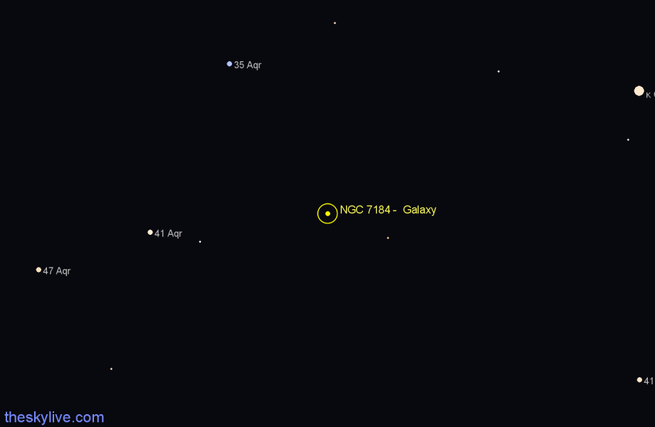 Finder chart NGC 7184 -  Galaxy in Aquarius star