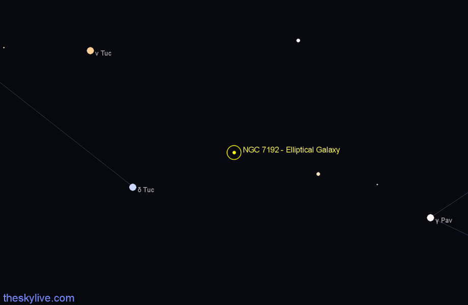 Finder chart NGC 7192 - Elliptical Galaxy in Indus star