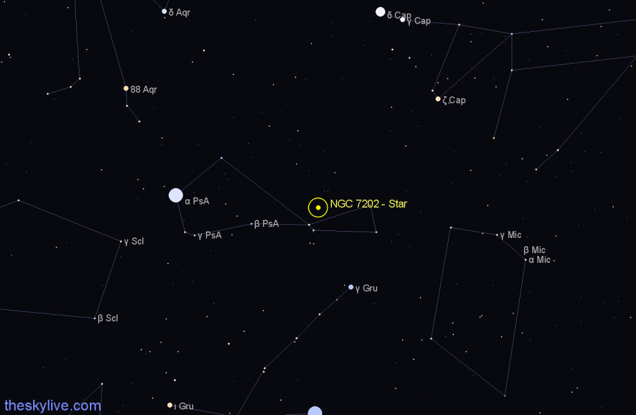 Finder chart NGC 7202 - Star in Piscis Austrinus star