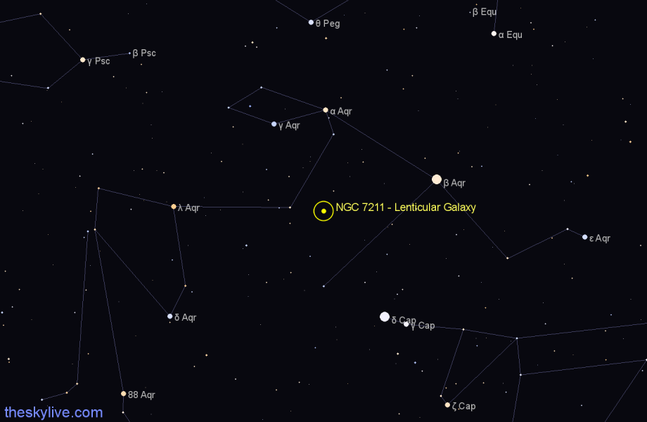 Finder chart NGC 7211 - Lenticular Galaxy in Aquarius star