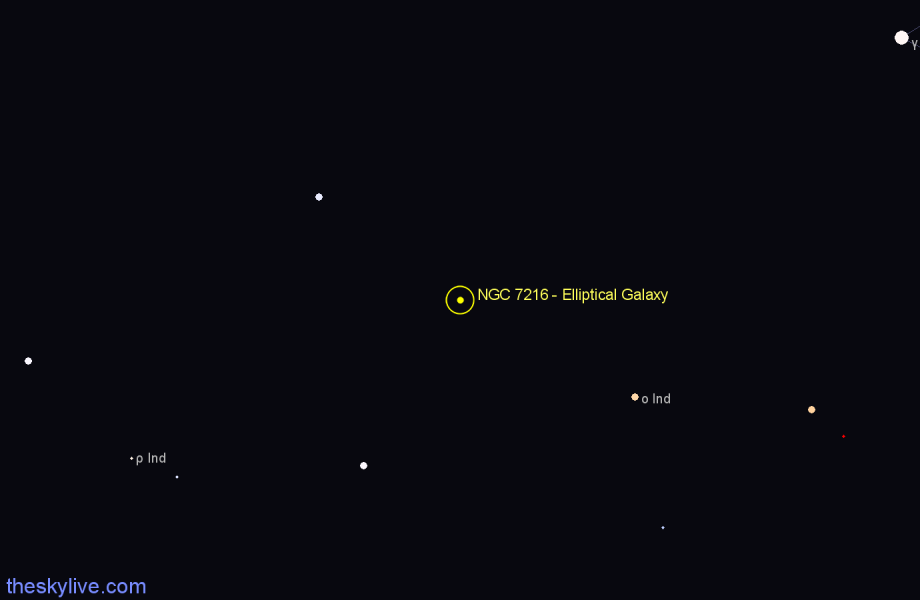 Finder chart NGC 7216 - Elliptical Galaxy in Indus star
