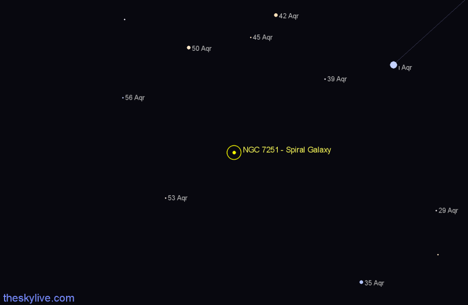 Finder chart NGC 7251 - Spiral Galaxy in Aquarius star
