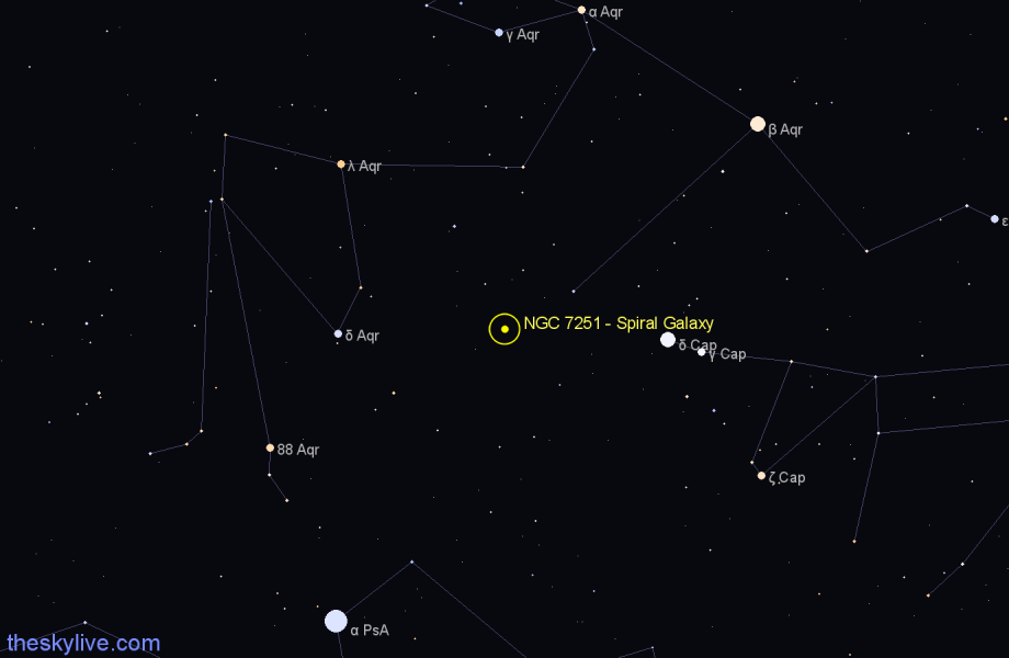 Finder chart NGC 7251 - Spiral Galaxy in Aquarius star