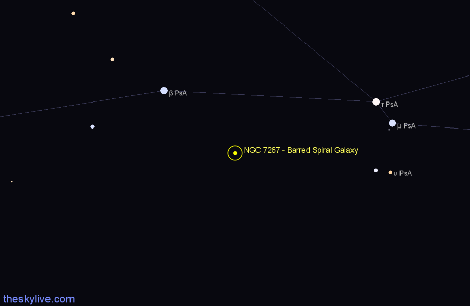 Finder chart NGC 7267 - Barred Spiral Galaxy in Piscis Austrinus star