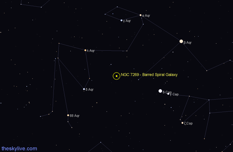Finder chart NGC 7269 - Barred Spiral Galaxy in Aquarius star