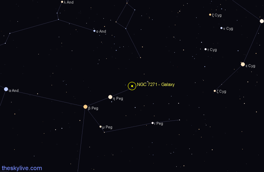 Finder chart NGC 7271 - Galaxy in Pegasus star