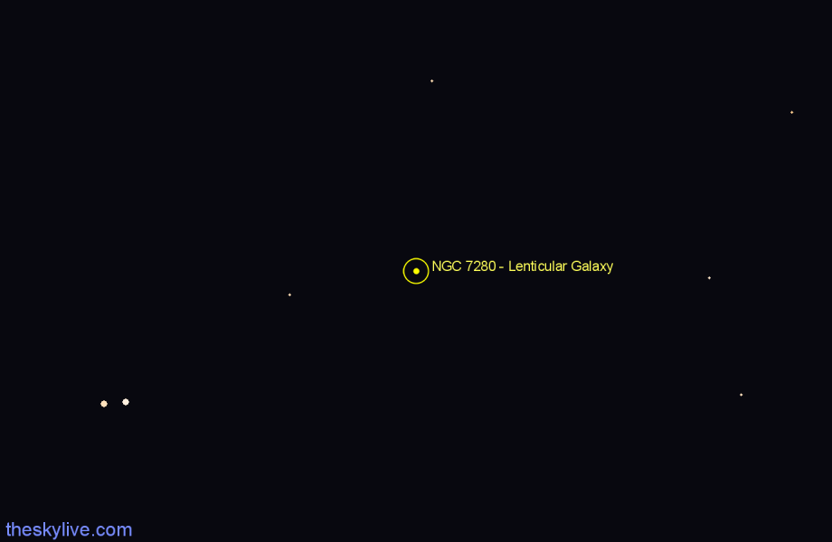 Finder chart NGC 7280 - Lenticular Galaxy in Pegasus star