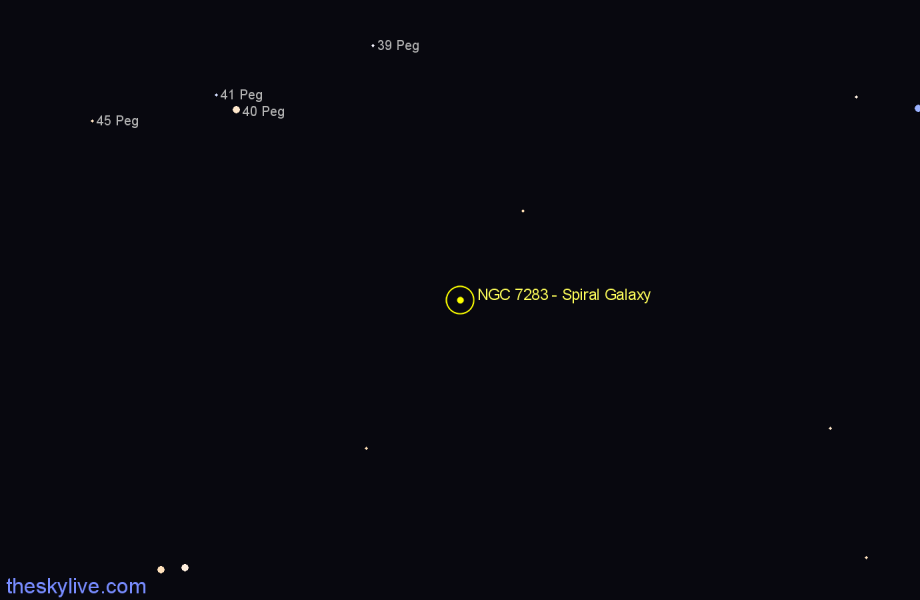 Finder chart NGC 7283 - Spiral Galaxy in Pegasus star