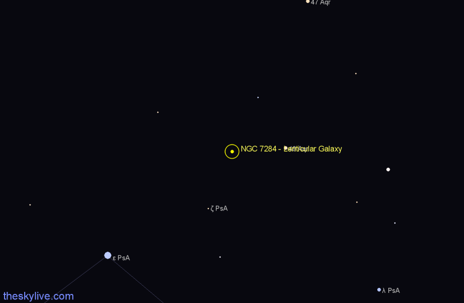 Finder chart NGC 7284 - Lenticular Galaxy in Aquarius star