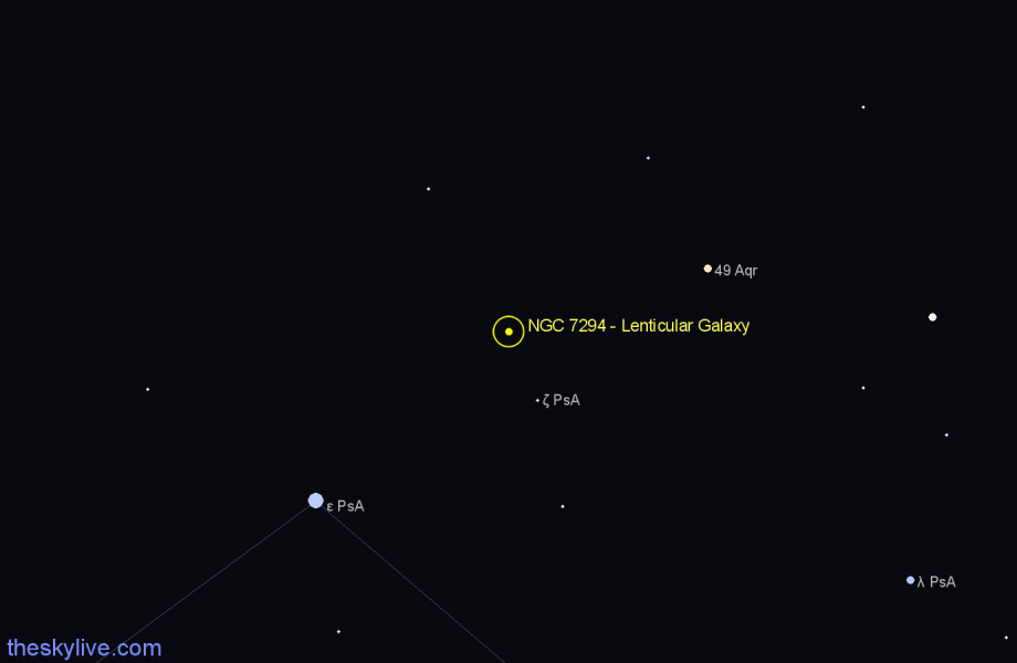 Finder chart NGC 7294 - Lenticular Galaxy in Piscis Austrinus star