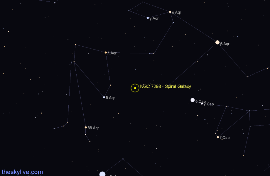 Finder chart NGC 7298 - Spiral Galaxy in Aquarius star