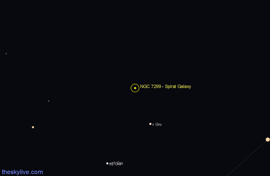 Finder chart NGC 7299 - Spiral Galaxy in Grus star