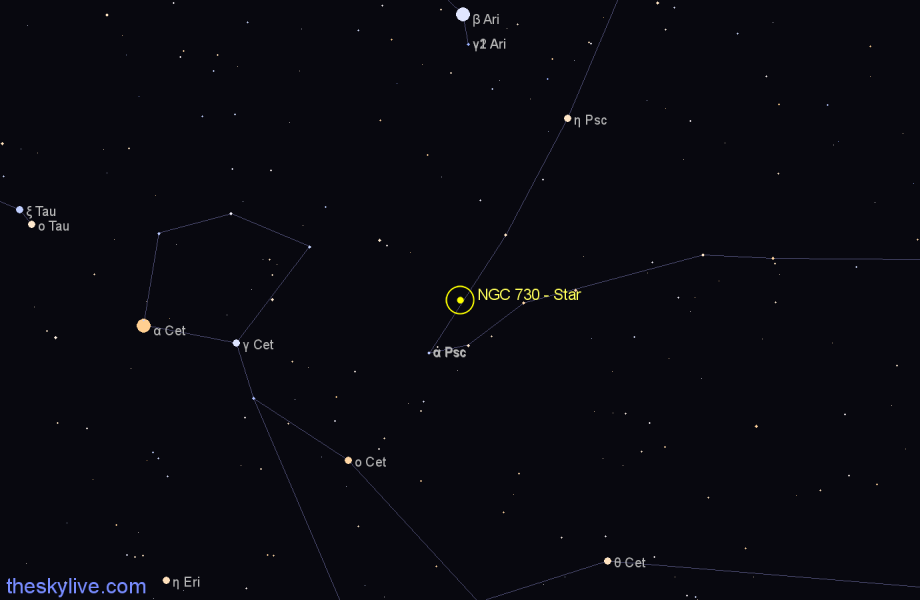 Finder chart NGC 730 - Star in Pisces star