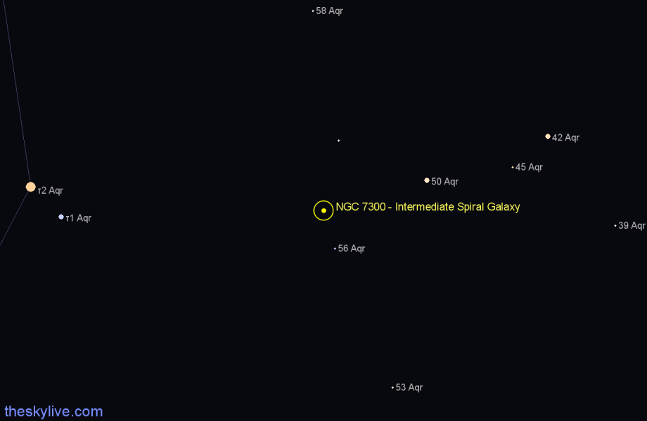 Finder chart NGC 7300 - Intermediate Spiral Galaxy in Aquarius star