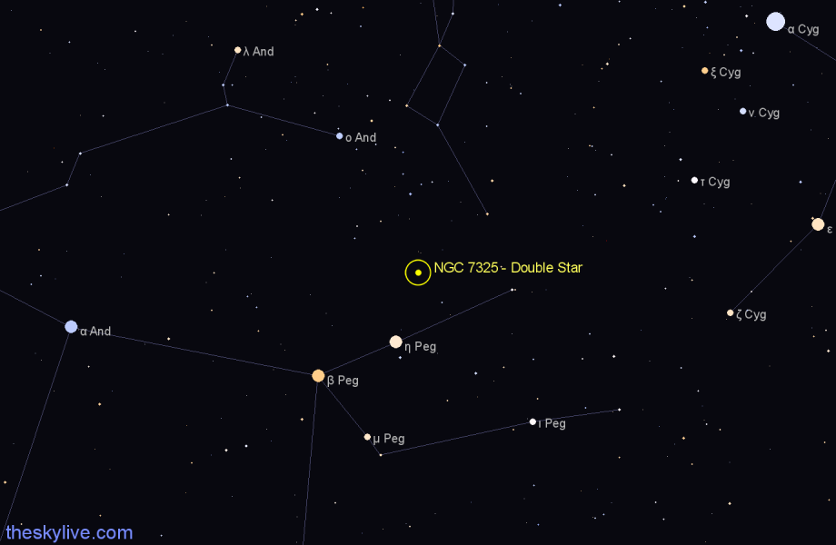 Finder chart NGC 7325 - Double Star in Pegasus star