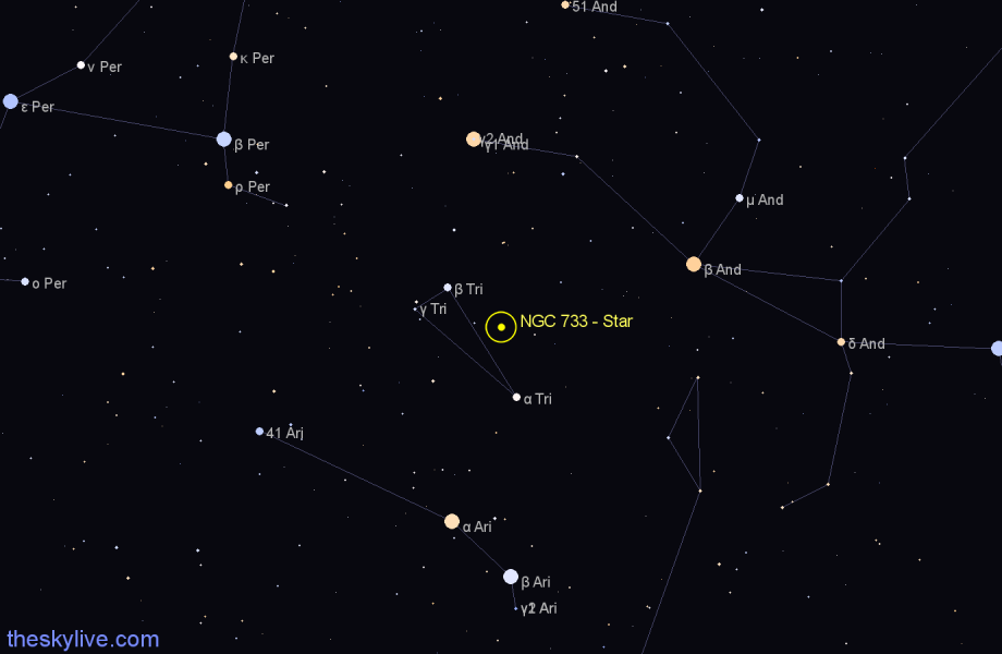 Finder chart NGC 733 - Star in Triangulum star