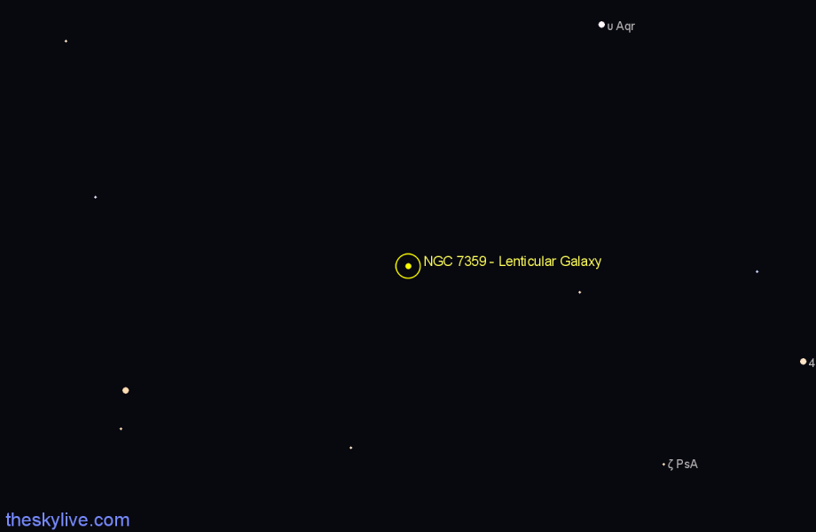 Finder chart NGC 7359 - Lenticular Galaxy in Aquarius star
