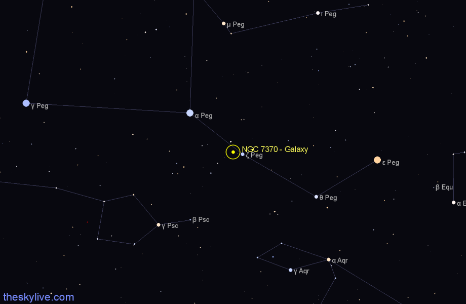 Finder chart NGC 7370 - Galaxy in Pegasus star