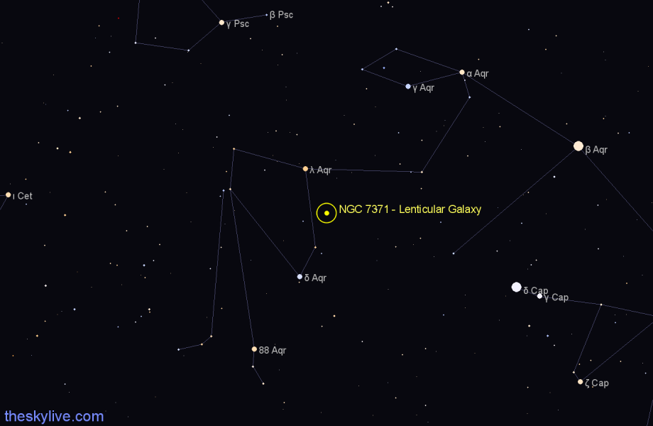 Finder chart NGC 7371 - Lenticular Galaxy in Aquarius star