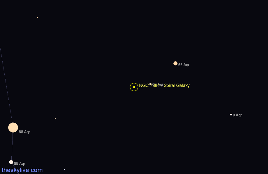 Finder chart NGC 7381 - Spiral Galaxy in Aquarius star