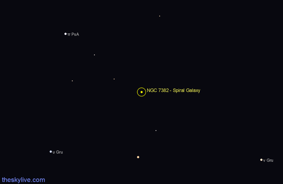 Finder chart NGC 7382 - Spiral Galaxy in Grus star