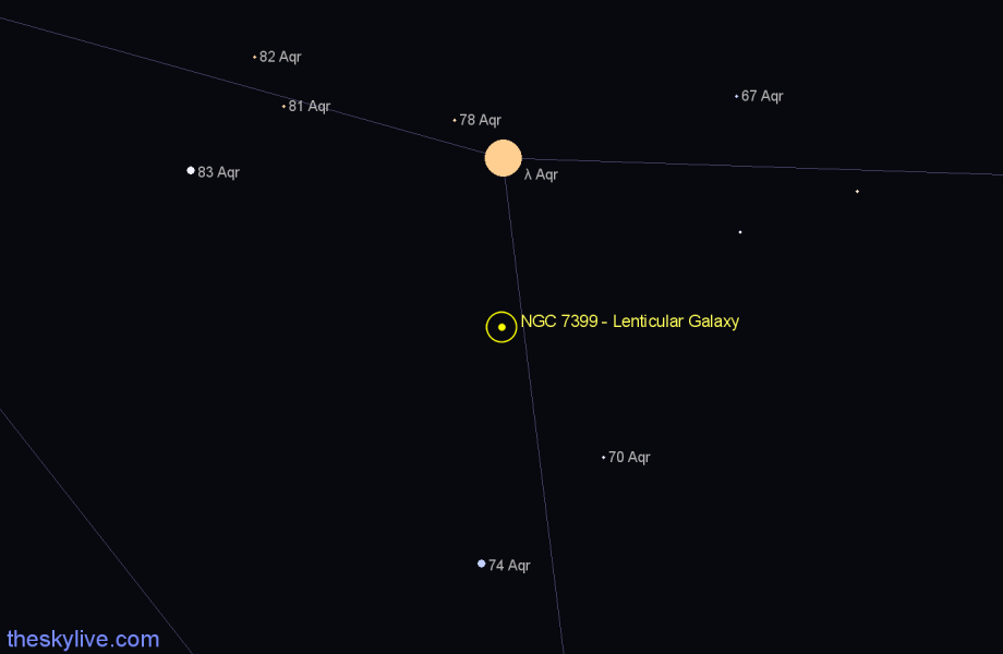 Finder chart NGC 7399 - Lenticular Galaxy in Aquarius star