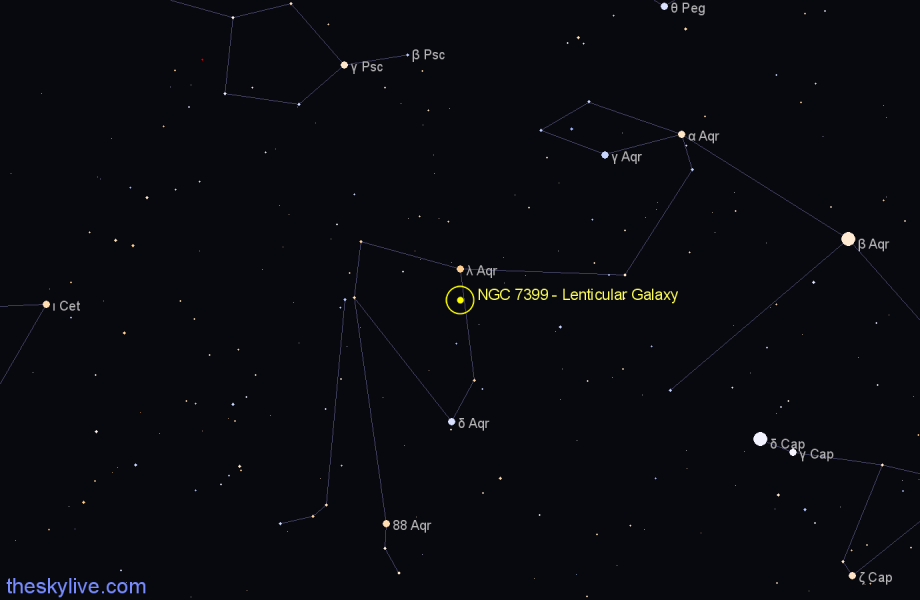 Finder chart NGC 7399 - Lenticular Galaxy in Aquarius star
