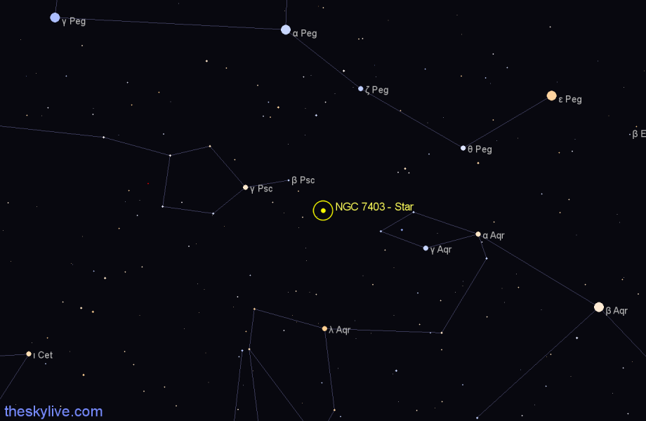 Finder chart NGC 7403 - Star in Pisces star