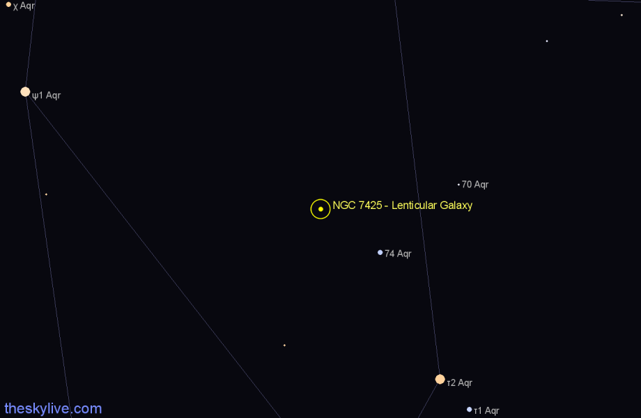 Finder chart NGC 7425 - Lenticular Galaxy in Aquarius star