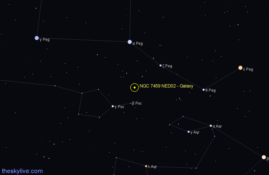 Finder chart NGC 7459 NED02 - Galaxy in Pisces star