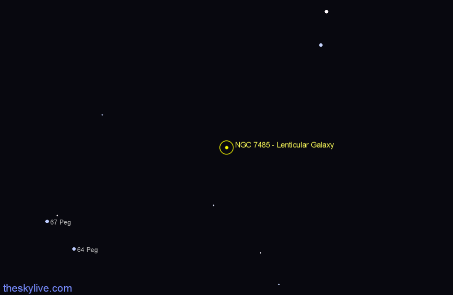 Finder chart NGC 7485 - Lenticular Galaxy in Pegasus star