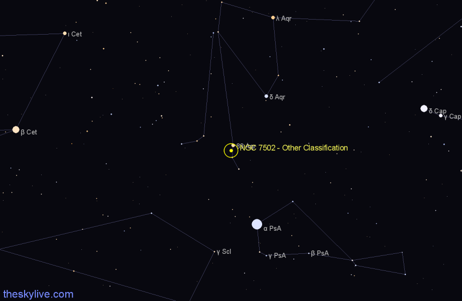 Finder chart NGC 7502 - Other Classification in Aquarius star